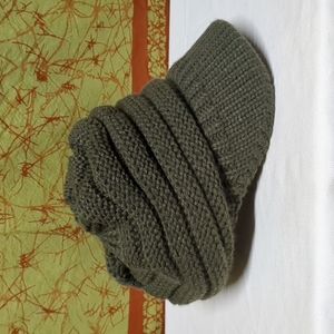 C.C Dark Green Ponytail Winter Hat with Brim
